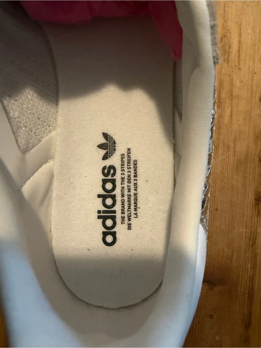 adidas Kids Metallic Silver and White Samba-Style Sneakers